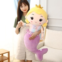 Boneka Putri Duyung Mia, Mainan Boneka Plush, Hadiah Anak Perempuan, Isi Kapas PP
