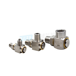 Raccords rotatifs à angle droit hydrauliques en acier inoxydable haute vitesse et haute pression pour enrouleurs de tuyaux, accessoires d'outils hydrauliques à vendre - Product Image 2