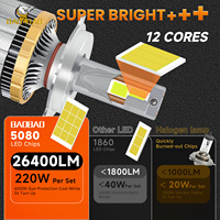 BAOBAO BB2488 Ampoules LED haute puissance 200w 400w H1 H4 H7 H8 H11 9005 9006 Super luminosité pour phares de voiture Luces Led Auto