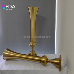 LEDA Hot <b>Tall</b> Gold Metal Flower Stand Wedding Centerpiece Flower Vase for Wedding Events Decor - Product Image 1