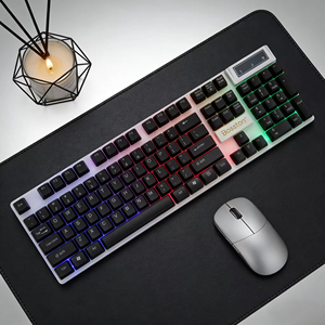 บอสตันคีย์บอร์ดแบบมีสาย RGB แบ็คไลท์ขนาดเต็ม 104 ปุ่มพร้อมแป้นพิมพ์ตัวเลขอินเทอร์เฟซ USB สำหรับการใช้งานบนเดสก์ท็อป - Product Image 5