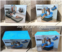 Canapé-lit gonflable double usage en PVC floqué, pliable et portable pour salon, camping et voyage
