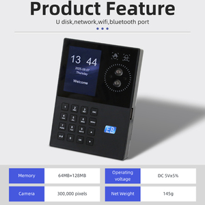 เครื่องบันทึกเวลาเข้าออกด้วยระบบไบโอเมตริกซ์ รุ่น EB TA-500 พร้อมระบบจดจำใบหน้าและฝ่ามือ หน้าจอ TFT 2.4 นิ้ว กล้องคู่ รองรับหลาย<span class=keywords><strong>ภาษา</strong></span> ผลิตที่เหลียวหนิง - Product Image 3