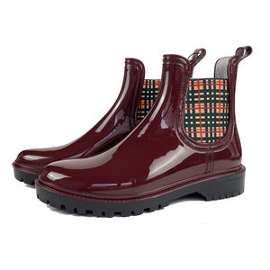 Bottes <span class=keywords><strong>Wellington</strong></span> tendance pour femme, en PVC imperméable, imprimé artistique Chelsea, doublure en peau <span class=keywords><strong>de</strong></span> mouton, pour la chasse, l'hiver, l'extérieur et le jardinage - Product Image 1