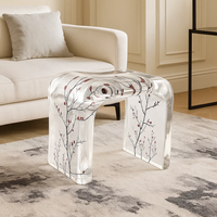 JingYue table élégante transparente personnalisée en résine de luxe meubles fabriqués à la main pour les espaces commerciaux hôtels salons