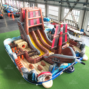 WINSUN Commercial Pirate Ship Themed Inflatable Playground Slide Obstacles Kids Birthday Parties Backyard Events - Product Image 3