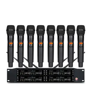 Trais Áudio Mais Popular Boa Qualidade UHF Karaoke Mic Profissional 8CH Handheld Wireless Microfone