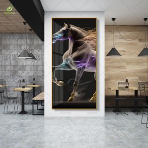 Decoración de Lujo, Lienzo Impreso en Alta Definición con Imagen de Caballo, Pintura de Porcelana de Cristal, Decoración para el Hogar y Pintura Mural LED - Product Image 5