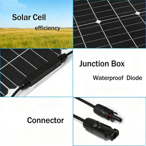 Panneaux solaires ALECTER légers 20W 18V pliables, semi-flexibles, monocristallins, étanches, module PV pour utilisation en extérieur, marine, camping-car - Product Image 6