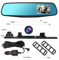 Caméra de tableau de bord miroir HD pour voitures avec miroir à écran tactile complet DVR caméra double caméra avant et arrière