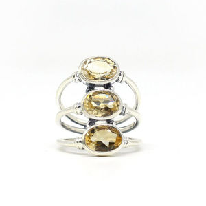 Anillo de Plata de Ley 925 con Tres Piedras de Amatista Natural, Hecho a Mano, con Engaste de Bisel de Primera Calidad, para Boda - Product Image 4