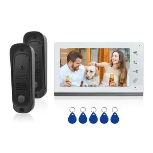 7 polegadas vídeo porta telefone HD campainha câmera casa interfone sistema RFID acesso controle intercomunicador vídeo com fio para apartamento segurança