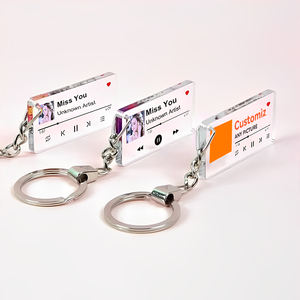 Chaveiro de Acrílico Transparente Personalizado por Atacado de Fábrica com Pingente de Música Dinâmica em PVC - Product Image 3