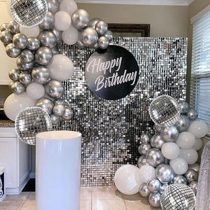 12 Uds. Globos de Mylar de papel de aluminio Silver Explosion Star para 70s 80s 90s Theme Disco Dance <span class=keywords><strong>Fever</strong></span> Party Decoraciones Suministros - Product Image 5