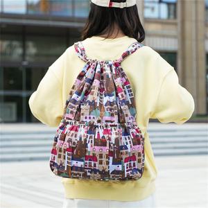 Fashion Floral Printed Design Backpack Draw <b>String</b> Sports Custom Logo Nylon Polyester <b>Bag</b> Waterproof Drawstring <b>Bag</b> Gym Backpack - Product Image 6