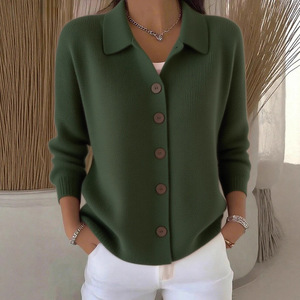 Cardigan en tricot pour femme, couleur unie, boutonné sur le devant, manches longues, pull-over, manteau, automne-hiver, vêtements décontractés, SMLXLXXL3XL - Product Image 3