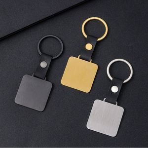 Porte-clés vierge en métal brossé en forme de croix avec surface en cuir pour personnalisation DIY, gravure laser, impression UV, porte-clés photo en acier inoxydable - Product Image 4