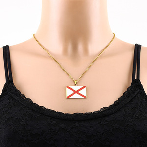 Europeo Americano Tk Venta caliente Goteo de aceite <span class=keywords><strong>Alabama</strong></span> Chapado en oro Acero inoxidable Collar con colgante de moda Budismo Figaro para niños - Product Image 4