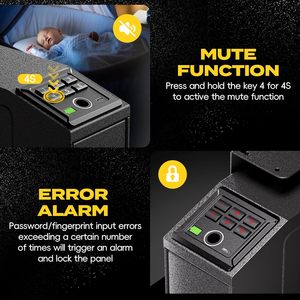 Caja Fuerte de Seguridad para el Hogar y la Oficina con Cerradura de Llave y Montaje en Pared, Fabricada en Acero T9, con <span class=keywords><strong>Contraseña</strong></span> de Huella Dactilar - Product Image 5