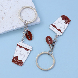 Porte-clés promotionnel de barista de café avec logo personnalisé de haute qualité, design en métal tendance, pendentif tasse à café, mousqueton, style artisanal vintage - Product Image 4