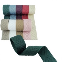 Sangle tissée jacquard en spandex/polyester couleur unie 38 mm WQ THLX1-9 pour sacs, sacs à dos, bagages et textiles de maison