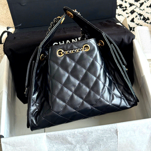 Bolso de Hombro Estilo Hippie con Cierre de Cremallera, Diseño de Bola, 25 cm, Mini, de Cuero Genuino, Tipo Cubo - Product Image 2