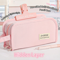 Nouvelle trousse transparente à compartiments cachés, grande capacité, style anime, pour papeterie, très esthétique, style Ins