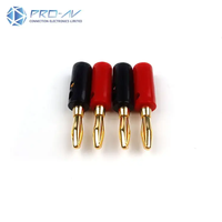 Connecteur banane 4mm noir rouge plaqué or Terminal isolé Haut-parleur Fiche banane Jack