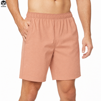 Shorts de sport décontractés pour hommes en tissu tissé respirant et doux, 95 % coton, 5 % élasthanne, avec cordon de serrage et taille élastique, vente en gros sur mesure