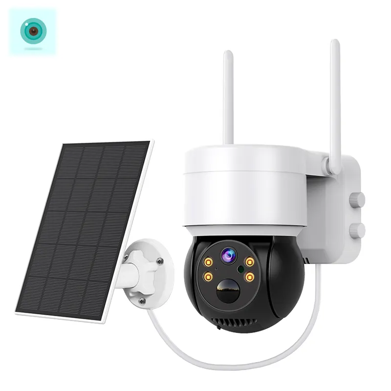 Wifi Ip Camera Zonnepaneel Aangedreven Buiten Simkaart 2mp 1080P Nachtzicht Surveillance Cctv Pir Solar Ptz Speed Dome Camera 4G