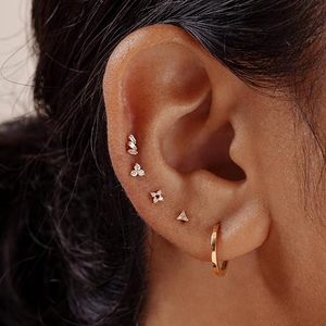 Pendiente <span class=keywords><strong>de</strong></span> Titanio Grado Implante ASTM-F136 Gaby, Tipo Push Stud sin Rosca, para Piercing <span class=keywords><strong>de</strong></span> Cartílago, 20/18/16G, para Mujer - Product Image 6