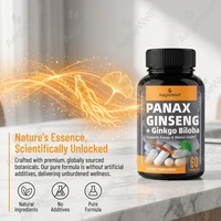 Extrait de racine de ginseng Panax Aeglewell et feuilles de Ginkgo Biloba en capsules, améliore la mémoire, soulage la fatigue, complément alimentaire, fourni par l'usine