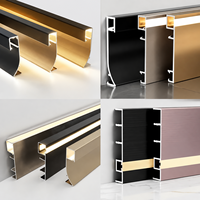 Profilé en aluminium pour plinthe LED, éclairage linéaire dissimulé, décoration intérieure, canal pour bande LED