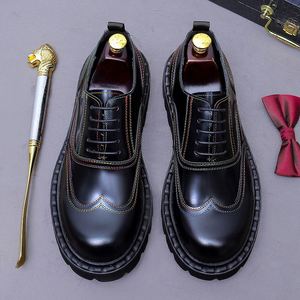 Nouvelles Bottes d'Hiver Britanniques Originales en Cuir Véritable à Semelle Épaisse et Légère, Style Business Décontracté, Modèle Carré à Tige Haute, Grande Taille, Très Vendues - Product Image 5