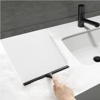 Essuie-glace de salle de bain en silicone de 25,4 cm, balai ménager pour nettoyer le sol des toilettes, raclette en silicone de 10 pouces