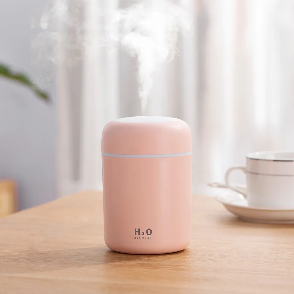 Wholesale Price Mini 300ml H2O USB Cool Mist Air Humidifier Portable LED Light PP Material Electric Car Air Condition humidifier