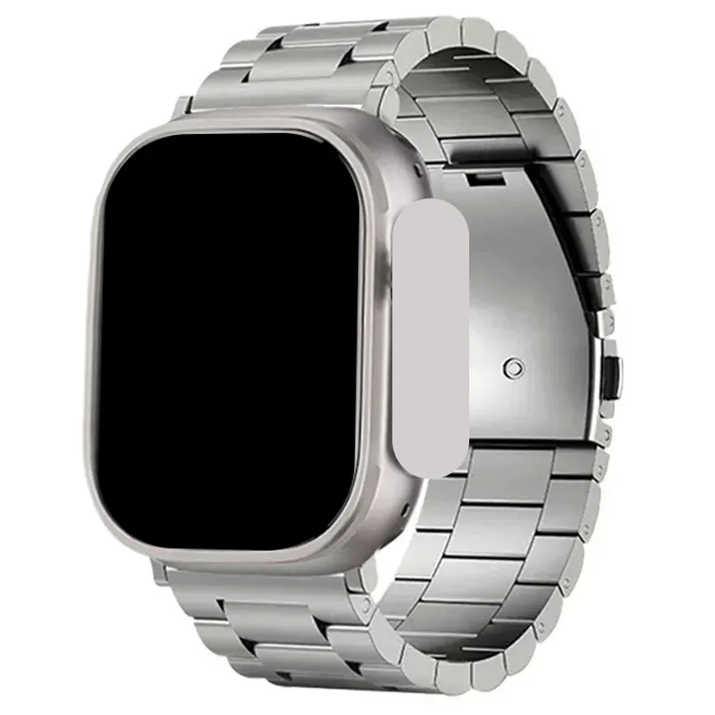 Limensmart tali jam tangan Titanium, dapat disesuaikan sabuk pergelangan tangan logam paduan aksesori gelang mewah Ultra i tali jam tangan untuk Apple
