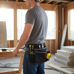 Sacs à outils en cuir personnalisables de haute qualité pour électriciens, avec plusieurs poches, robustes, pour le rangement des outils d'artisanat, vente en gros - Product Image 3