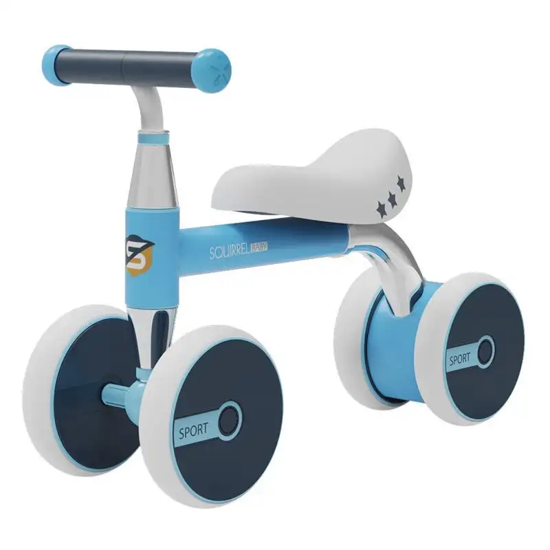 Ucuz 4 tekerlek hiçbir Pedal tasarım çocuk döngüsü bebek denge bisiklet için 1 yaşındaki çocuk Mini sarı Vintage çocuklar denge