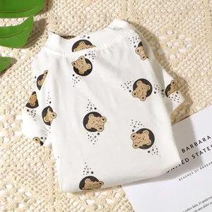 Best Selling New Pet Clothing Spring Autumn Home Clothes Warm Comfortable Cute Bear Printed Four-Legged Pullover