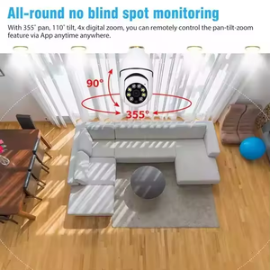 Caméra intérieure E27 CMOS LED, ampoule WiFi grand angle 90°, caméra de sécurité, vision nocturne, suivi automatique des personnes - Product Image 3