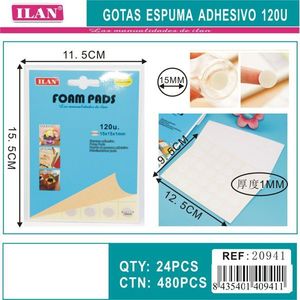 ILAN <b>Foam</b> <b>Pads</b> 120U 15x15x1mm Adhesive Craft Supplies - Product Image 3