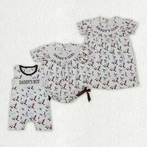 Ropa de Verano para Niños de Boutique en Stock, Ropa Infantil con Bordado de Pato y Estampado de DADDY'S GIRL - Product Image 1