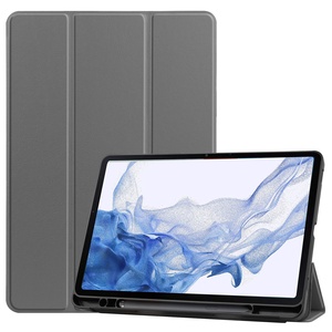 Housse de protection fine en cuir PU à trois volets pour tablette <span class=keywords><strong>Samsung</strong></span> <span class=keywords><strong>Galaxy</strong></span> <span class=keywords><strong>Tab</strong></span> S8 11 pouces avec emplacement pour stylet pour une visualisation portable - Product Image 1