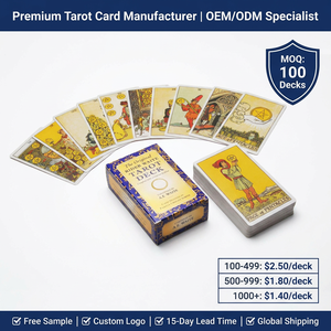 Juego de 78 Cartas del Tarot Originales Profesionales, Baraja Clásica Tradicional para Adivinación, Proveedor de Fábrica al por Mayor - Product Image 1