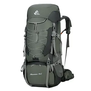 Dayanıklı açık kamp naylon yürüyüş Trekking sırt çantası büyük kapasiteli 75L su geçirmez çanta boş Polyester Laptop sırt çantası SGA-036