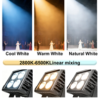 Par Can 200W 4x50W COB Bicolor CCT 2800K-6500K IP65 Impermeable Luz LED de Escenario 4 Ojos Blinder para Bodas, Iglesias, Estudio de TV, DJ