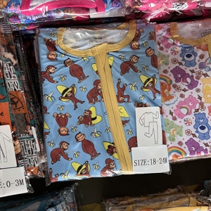 Versandfertige Großpackung Bambus-Mädchen-Pyjamas Mystery Box Kinder Zufällige Stile Charakter-Print Strampler Baby Bambus Reißverschluss-Blindbox - Product Image 4