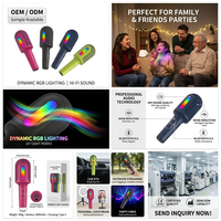 Microphone portable M9 avec haut-parleur Bluetooth sans fil, lumière RGB, idéal pour karaoké à domicile, interviews en direct et cadeaux
