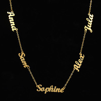Collar Personalizado con Nombre, Cadena con Cierre, Letra Personalizada, Collar de Acero Inoxidable
